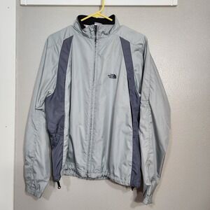The North Face‎ Men's Tekware Windbreaker Jacket Gray Black Zip-Up Size S